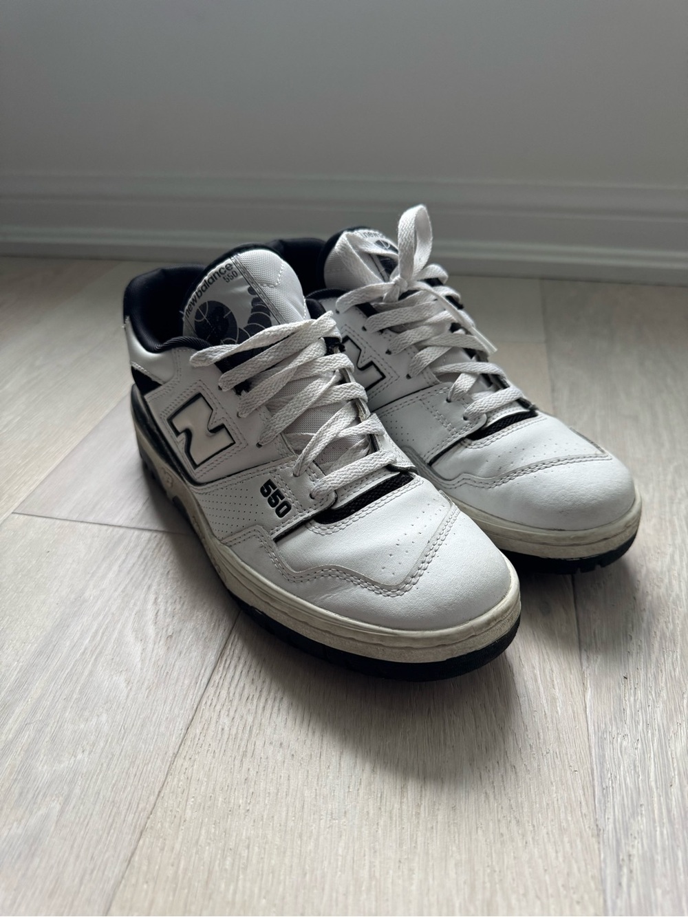 New Balance 550 White and Black Low-Top Sneaker - Picture 6 of 9